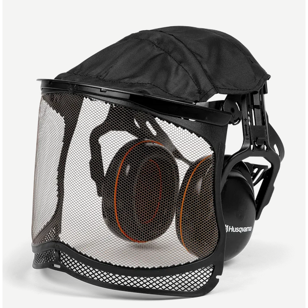 Vizieris ar metāla sietiņu/dzirdes sargiem/galvas sargu